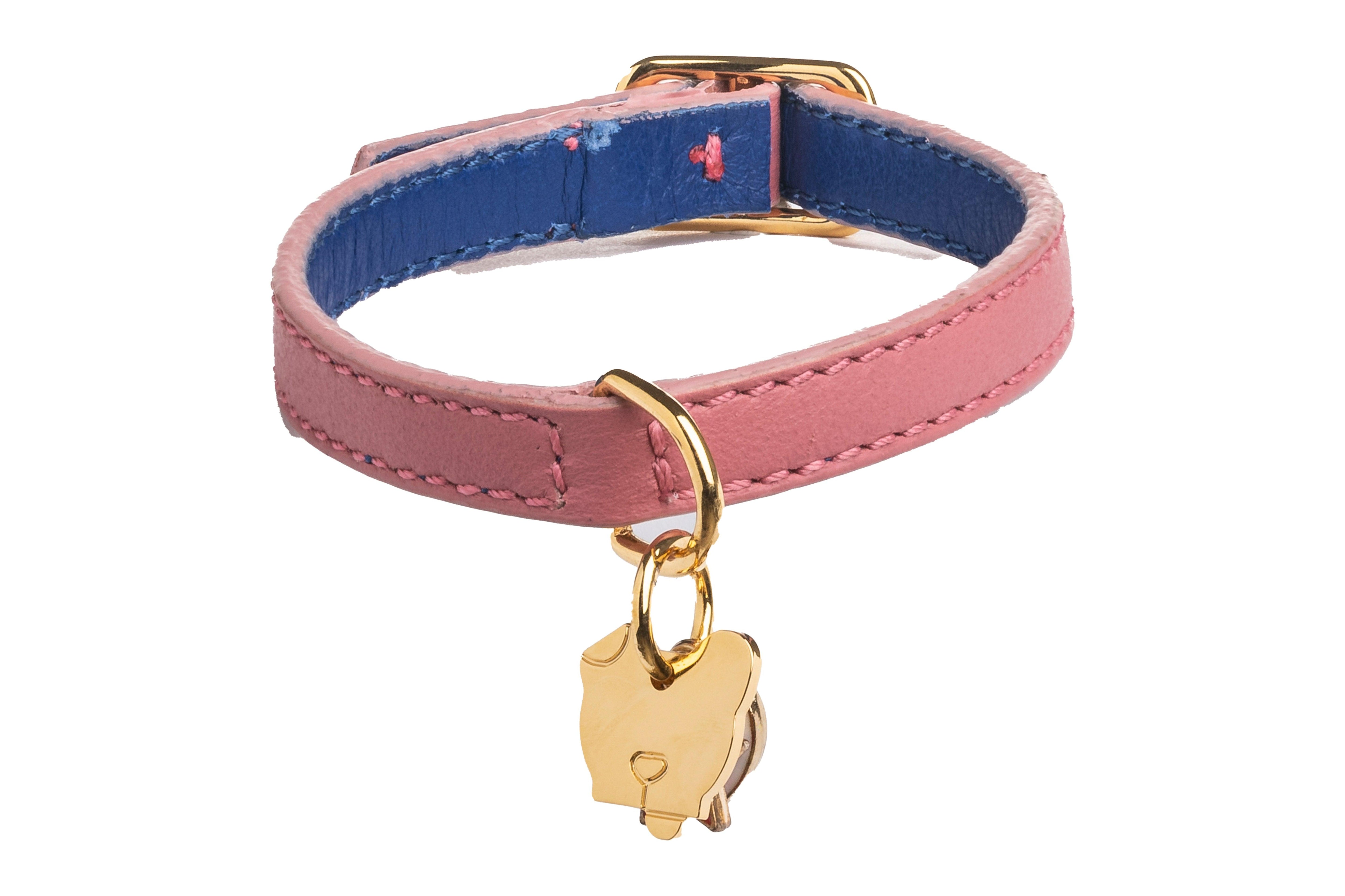 Bouganville Pink Leather Bracelet - capripet