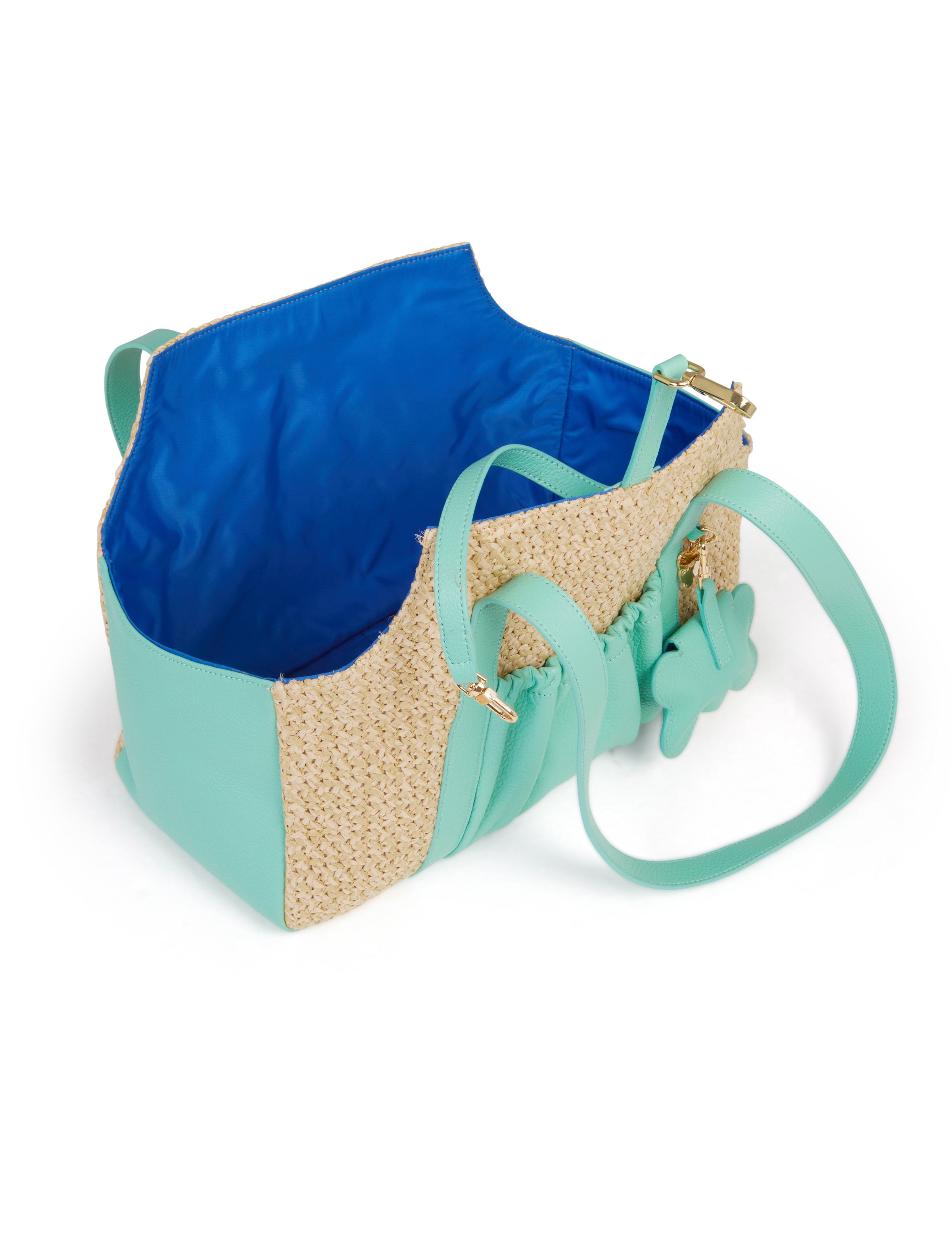 Borsa Transportino tessuto e pelle