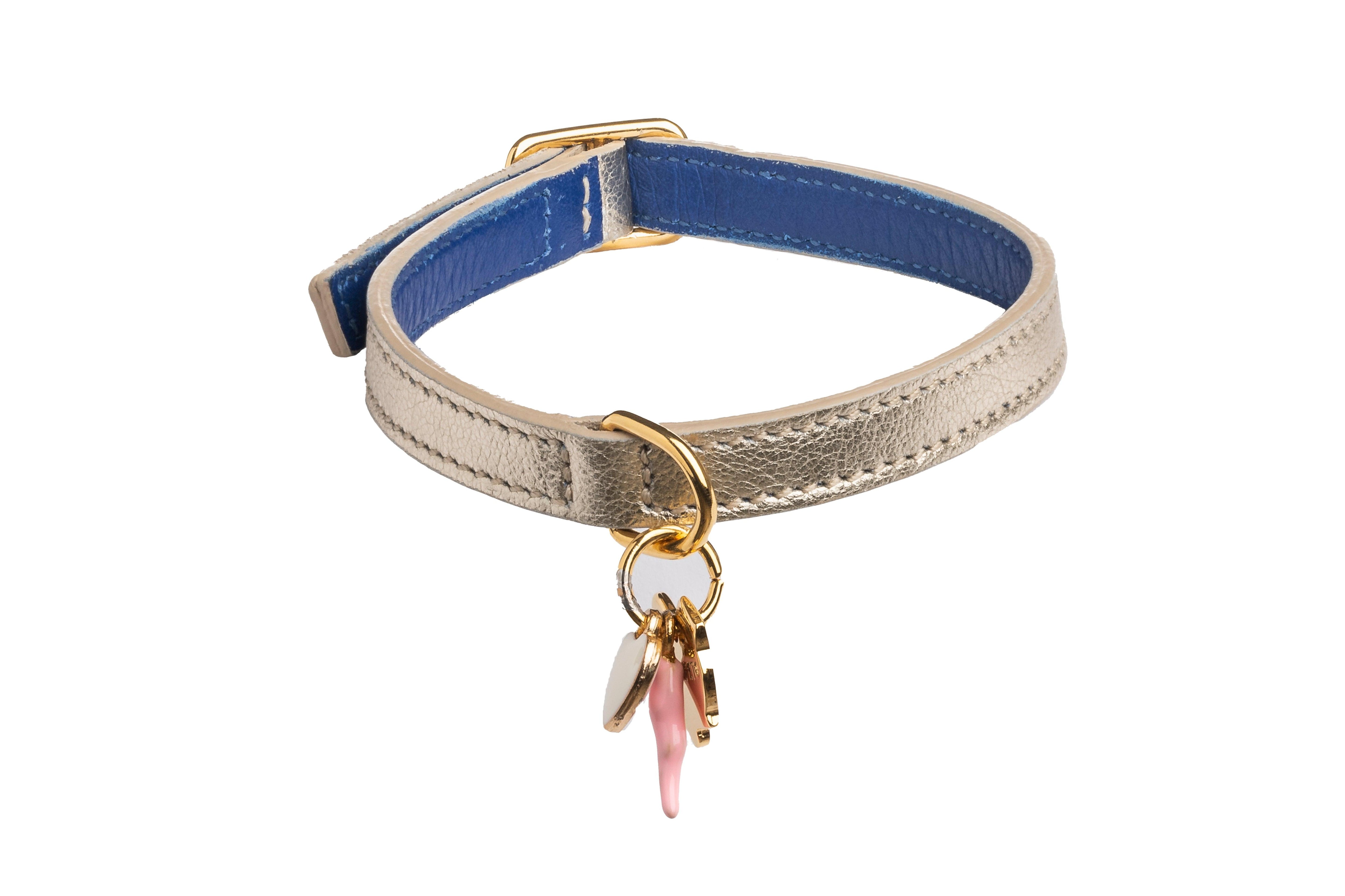 Faro Metallic Platinum Leather Bracelet - capripet